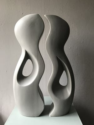 Marianne Bey - Two vases grey kopen? Bied vanaf 35!