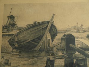 Gijs Voskuyl - Litho, “Jotter van Jaapje van Karel” - gesigneerd & ingelijst - 1949 kopen? Bied vanaf 1!