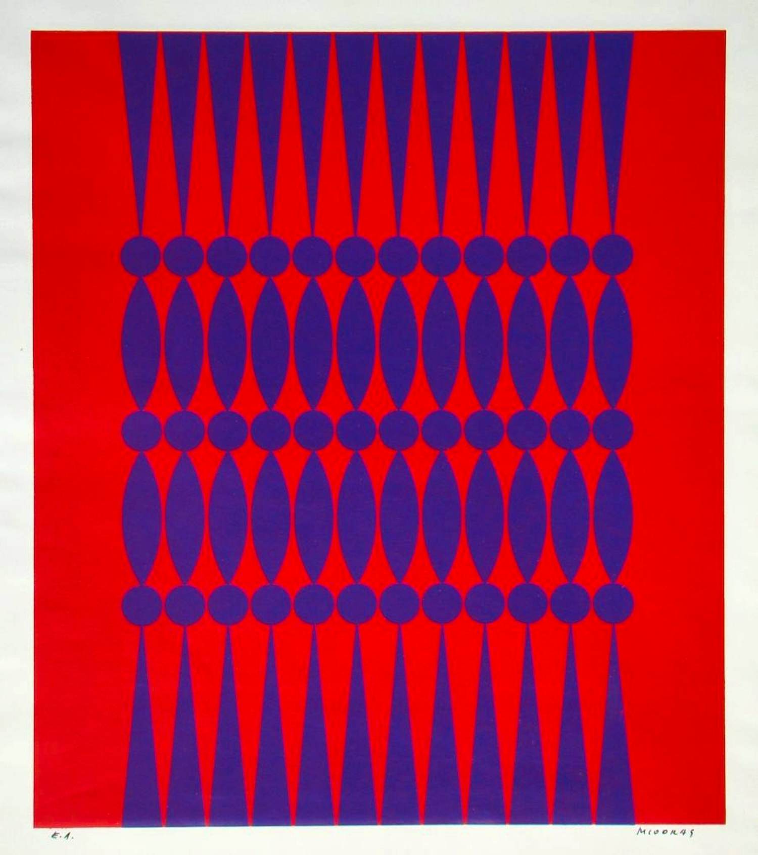 Dordevic Miodrag - Kinetische compositie - 1967 - Originele zeefdruk - Handgesigneerd kunstenaarsexemplaar kopen? Bied vanaf 100!