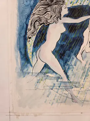 Victor Bouter - Vrouw en Eenhoorn. Naakt. Illustratie voor boek Fidessa van Louis Couperus. kopen? Bied vanaf 119!