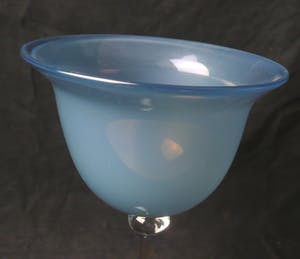 Niet of onleesbaar gesigneerd - Art Nouveau: Weinglas mit blauer Kuppa, Böhmen, signiert kopen? Bied vanaf 1!