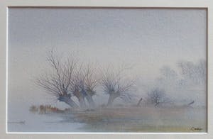 Buy Denkor - Mistig landschap met knotwilgen? Bid from 60!