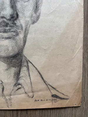 Albert Mulder - Albert BJ Mulder (1889-1987) - portret van een jonge man met snor kopen? Bied vanaf 25!