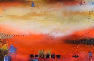 Theo Koster - Acryl en collage, Zonder titel (Groot) kopen? Bied vanaf 250!