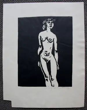 Jos van den Berg - Ets: Naakte dame kopen? Bied vanaf 45!