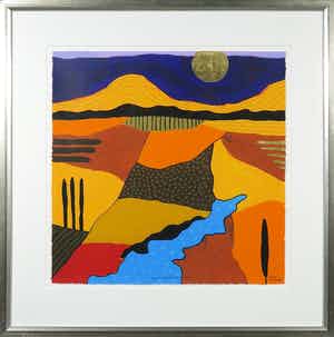 Ronald Boonacker - Zeefdruk, Lago di Garda I - Ingelijst verkocht voor € 40!