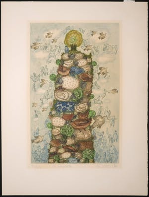 Francoise Deberdt - Kleurenets en aquatint, Mont Pelotte kopen? Bied vanaf 20!