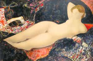 Alain Bonnefoit - Litho, Grand nu au sofa noir verkocht voor € 1!