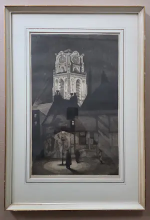 Arend Hendriks - Laurenskerk. Nacht met figuren. kopen? Bied vanaf 49!