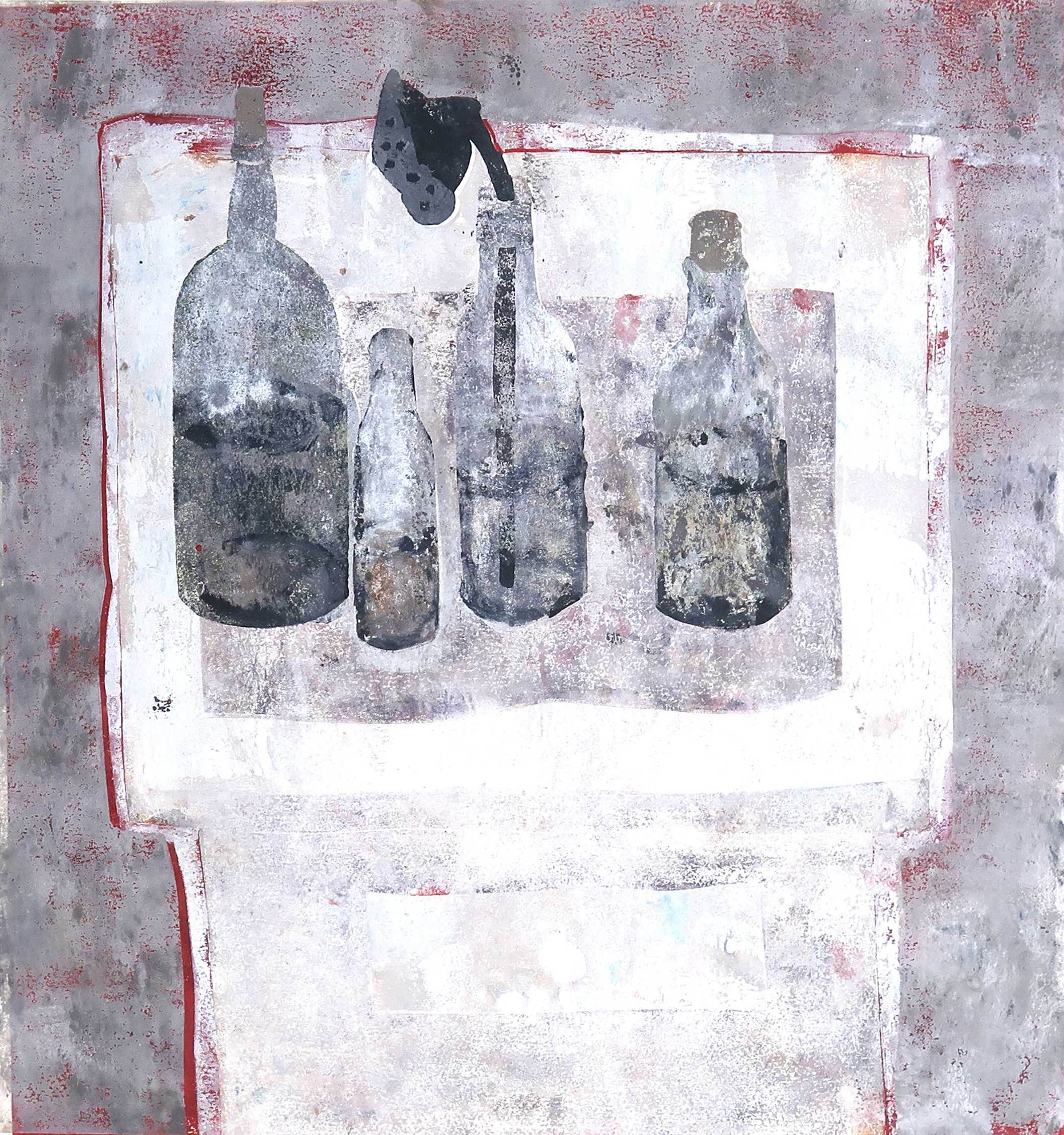 Betty Scheer - Linosnede, Vier flesjes verkocht voor € 20!