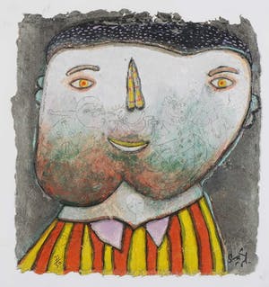 Shahid Parvez - Zeefdruk op doek, Zonder titel - Ingelijst kopen? Bied vanaf 50!