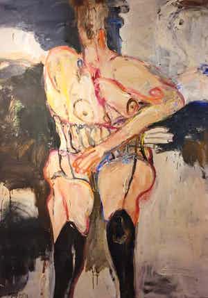 Anton Martineau - De vrouw - olieverf op doek - gesigneerd - groot verkocht voor € 1300!