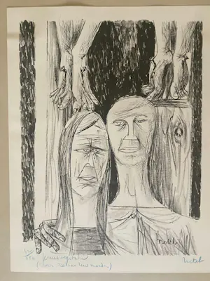 Marcel Notebaert - 8 zwart-wit tekeningen van figuren en taferelen. kopen? Bied vanaf 300!