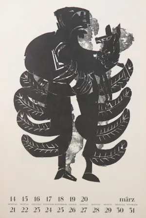 Helmut Andreas Paul Grieshaber - Kalender des Jahres 1971, 25 Blätter kopen? Bied vanaf 25!