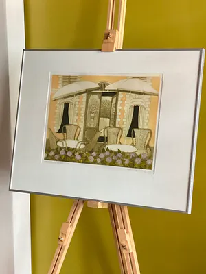 Laetitia de Haas - Aquatint, Hotelterras (ingelijst) kopen? Bied vanaf 60!