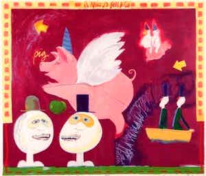 Wouter Stips - Kleurenzeefdruk HET NIEUWE PARADIJS ZEER GROOT!!!!! verkocht voor € 165!