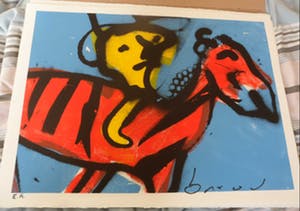 Herman Brood - “Zebra” - kleuren zeefdruk, gesigneerd, oplage 100 kopen? Bied vanaf 175!