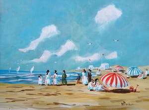 Henk Poeder - Scheveningen strand gezicht kopen? Bied vanaf 100!