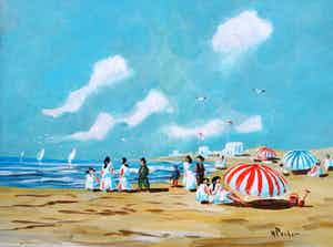 Henk Poeder - Scheveningen strand gezicht verkocht voor € 100!