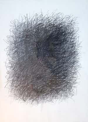 Gjalt Walstra - tekening, zero art, abstract, 1997, incl. lijst verkocht voor € 200!