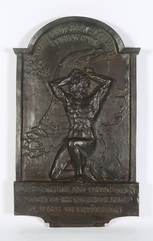 Henk Etienne - Bronzen plaquette, Nederland dankt de BBC (1940-1945) kopen? Bied vanaf 150!