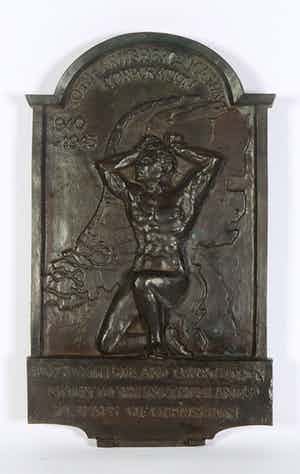 Henk Etienne - Bronzen plaquette, Nederland dankt de BBC (1940-1945) verkocht voor € 150!