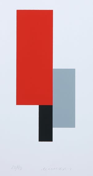 Jo Niemeyer - Zeefdruk, Abstract geometrische compositie kopen? Bied vanaf 70!