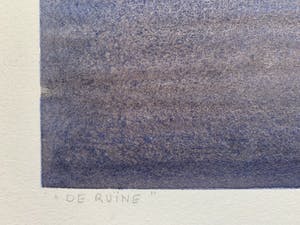 Willem de Vries - Aquarel - 'De ruïne' - 2001 (Uniek werk) kopen? Bied vanaf 95!