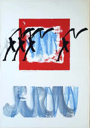 Carla Raadsveld - Monotype en zeefdruk - Z.t. verkocht voor € 35!