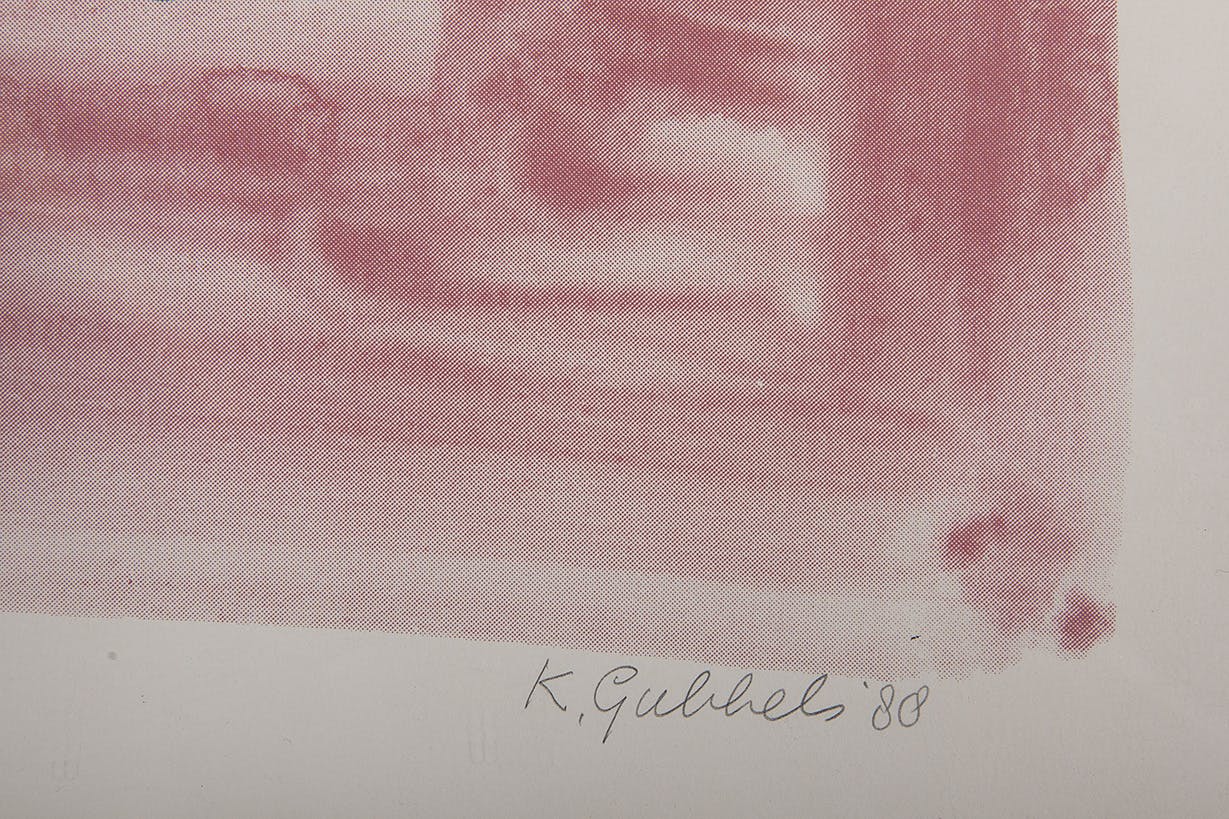 Klaas Gubbels - De hele dag thee en lezen - Zeefdruk op papier - 1988 - ed. 7/100- gesigneerd kopen? Bied vanaf 20!