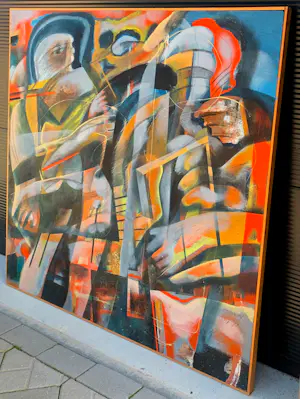 Frits van Eeden - Ingelijste acrylverf: Sunset - 1979 kopen? Bied vanaf 299!