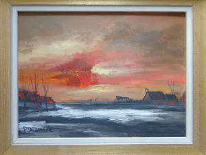 Paul Permeke - EXPRESSIONISME / LANDSCHAP / OLIEVERF PANEEL / 42x52cm / KADER / SIG kopen? Bied vanaf 275!