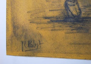 Johannes Cornelis Pabst - Boer voert een kalf, een molen in de achtergrond - *Heijdenrijk lijst* kopen? Bied vanaf 100!