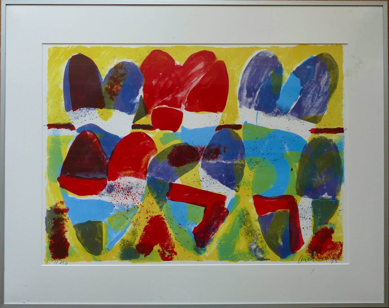 Jan Cremer - zeefdruk: L'histoire des Coeurs III - 1998 verkocht voor € 125!