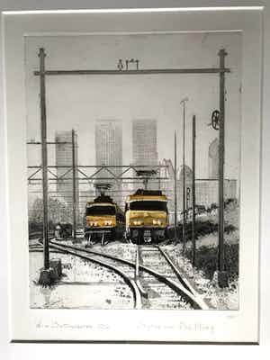 Wim Bettenhausen - Skyline van Den Haag (Ets met aquatint) verkocht voor € 133!