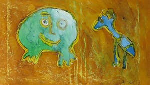 Astrid van Veen - Gemengde techniek op papier, Figuren - Ingelijst kopen? Bied vanaf 20!