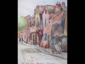 Han Krug - Rue des Juifs Chartres - Aquarel kopen? Bied vanaf 40!