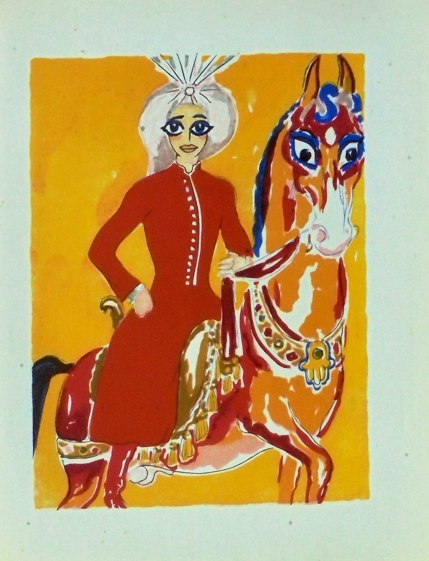 Kees van Dongen - Houtgravure 1955 - " Aladdin à cheval " - uit 1001 nacht - ready to frame kopen? Bied vanaf 70!