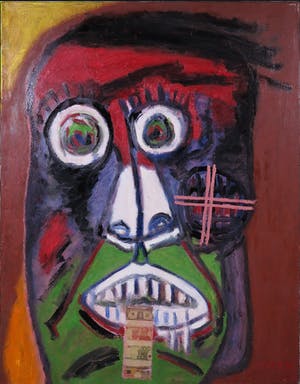 Pieter Haan - Acryl op doek, Gezicht kopen? Bied vanaf 1!