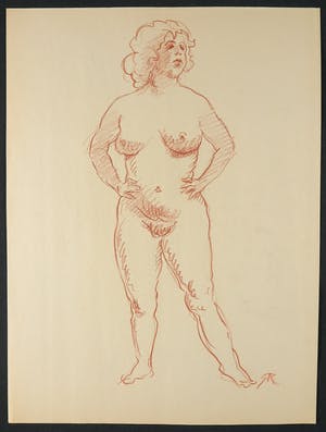 Jan Sluijters (jr.) - Potlood op papier, Staand naakt kopen? Bied vanaf 1!