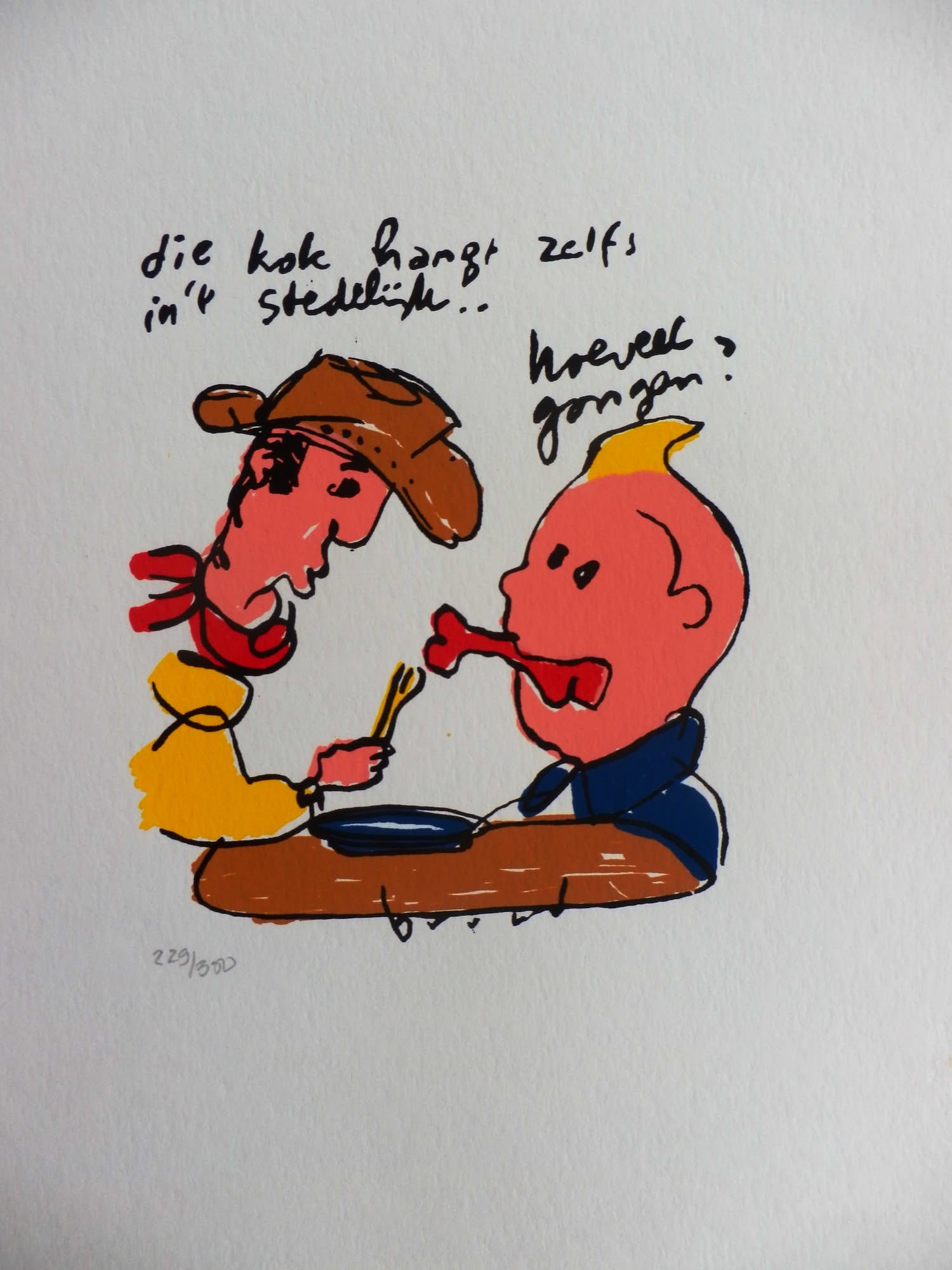 Herman Brood - Kleurenzeefdruk LUCKY LUKE verkocht voor € 59!