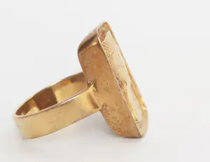 Antieke Egyptian Revival ring Nefertiti Art Deco goud op zilver mt 20 kopen? Bied vanaf 65!