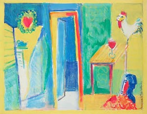 Joe Wols - Lot van twee werken met gemengde techniek op papier, De Deur en Provance kopen? Bied vanaf 1!