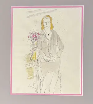 Corneille - Portret met bloemenboeket, 1945 kopen? Bied vanaf 1850!