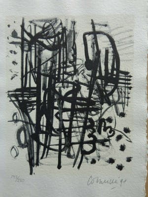 Corneille - ABSTRACTIE / ZW-W LITHO / 30x21cm / SIG / 1991 kopen? Bied vanaf 85!