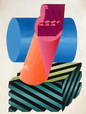 Michael Challenger - Op-Art! - Zeefdruk - Candyfloor Island - 1967 - Gesigneerd verkocht voor € 55!
