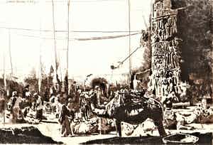 Simon Koene - Oosterse markt met kameel verkocht voor € 35!