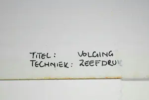 Nico van Stralen - ingelijste grote zeefdruk 'Volging' kopen? Bied vanaf 20!