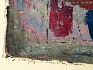 Wim Motz - 1960 - geometrisch abstracte kleurenlithografie - "Tekens" - potlood gesigneerd kopen? Bied vanaf 39!