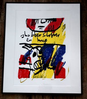 Herman Brood - ingelijste zeefdruk: Slobber, Slobber en hup kopen? Bied vanaf 255!